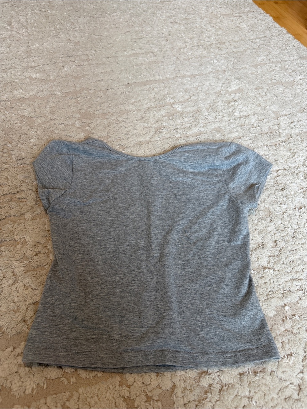 Women's edikted Grey Short Sleeve Tee with open back